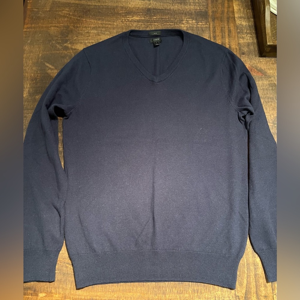 J.Crew Cotton Cashmere Sweater, Slim fit, Navy Blue. Size small